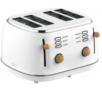 Witt Premium Wood four-slice toaster, white