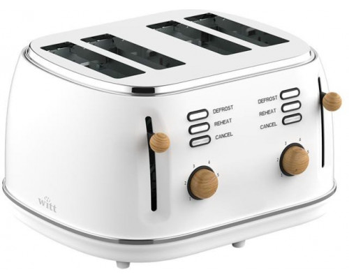 Witt Premium Wood four-slice toaster, white