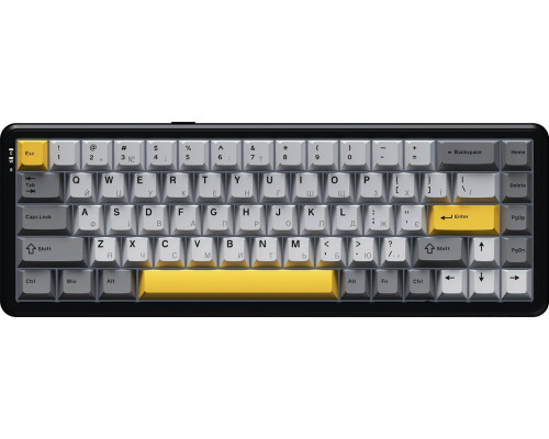 gamingowa bezprzewodowa mechaniczna AK680 MAX (8+8K) Magnetic Switch-Black-Gray-Yellow Keycaps-RGB -Aluminum Positioning Plate-3 Model Version