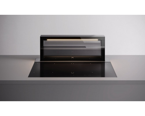 Falmec OKAP Z PŁYTĄ LEVEL ONE 90 cz/SZKŁO CZARNE BŁYSZCZĄCE led/BIAŁE s/800 bez/FILTRA
