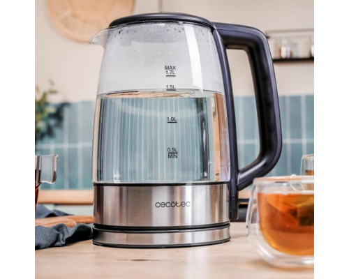 Cecotec Kettle | ThermoSense 340 Clear | Electric | 2200 W | 1.7 L | Glass | 360° rotational base | Clear