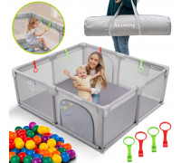 King Kids KOJEC DZIECIĘCY 150x180 cm PLAC ZABAW SUCHY BASEN UCHWYTY I 50 PIŁEK