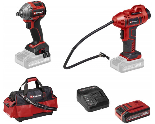 Einhell Zestaw maszyn TP-CW 18/260 + CE-CC 18 Kit(czerwony/czarny, 1x akumulator litowo-jonowy 4.0 Ah, z torbą)
