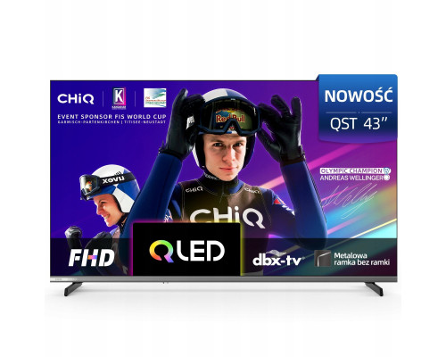 CHiQ L43QST TV 43", FHD, QLED, ultratenká, Android14, Dolby Audio, Frameless