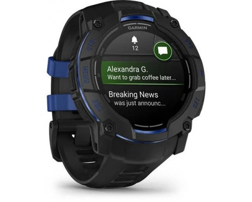 Smartwatch Garmin Instinct 3 AMOLED 50mm black z paskiem w kolorze black / bolt blue