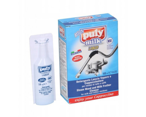 PULY CAF MILK PLUS - Płyn do czyszczenia systemów mlecznych 14x25ml + pojemnik
