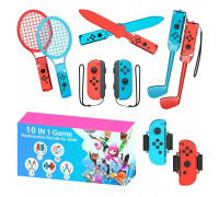 Pjacket accessories rodwith innych 10 w 1 for games Nintenfor Switch Sports - with estaw cwith erwony i blue