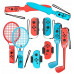 Pjacket accessories rodwith innych 10 w 1 for games Nintenfor Switch Sports - with estaw cwith erwony i blue