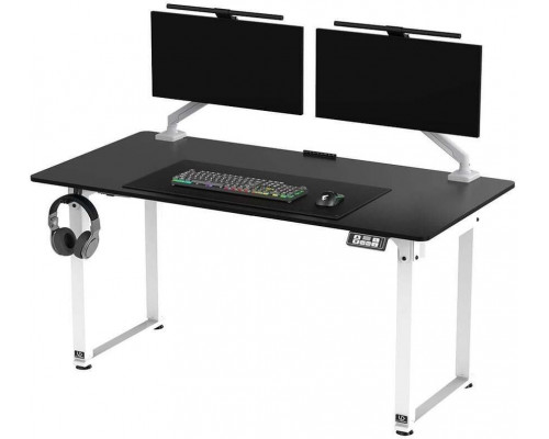 Gaming galds Ultradesk Gaming galds dla gracza QUEST, 140x70cm, 72-120cm, biały-czarny