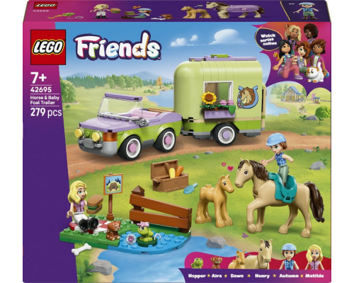 LEGO Friends Przyczepa z koniem i źrebaczkiem (42695)