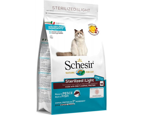 Schesir Sucha karma dla kota z fishmi, 1,5 kg, worek, po sterylizacji i lekkostrawna