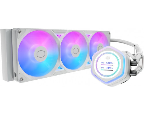 Cooler Master MasterLiquid 360 Atmos 2 LCD ARGB AiO chłodzenie wodne - biały