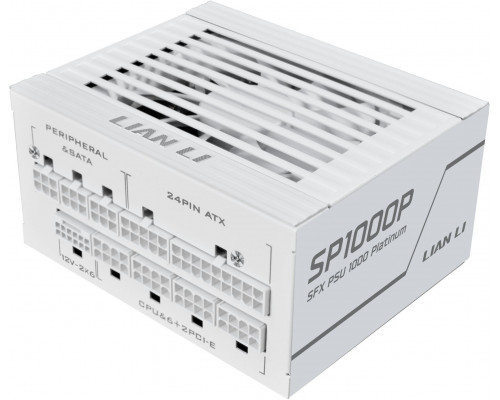 Lian Li SP Series Platinum 80 PLUS Platinum Zasilacz, SFX, w pełni modularny, PCIe 5.1, ATX 3.1 - 1.000 Watt, biały