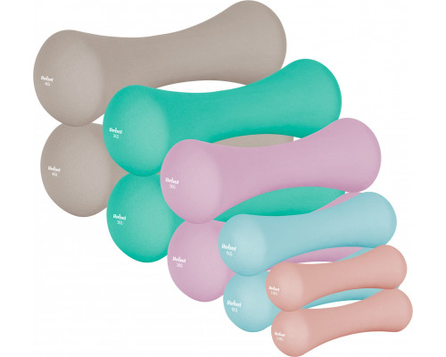 Hantelki cast iron neoprene zestaw 21kg (2x0.5kg+2x1kg+2x2kg+2x3kg+2x4kg), REBEL ACTIVE