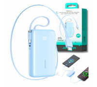 Joyroom JR-PR2L 10000mAh 35W with a built-in zwijanym kablem USB-C i kablem-smyczą Lightning - Blue