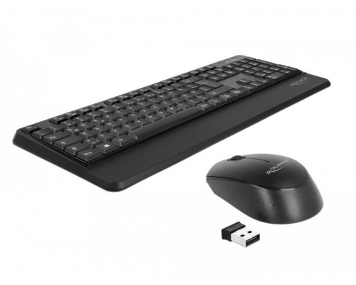 Delock USB Zestaw klawiatura i mysz 2,4 GHz czarny (podparcie na nadgarstek)