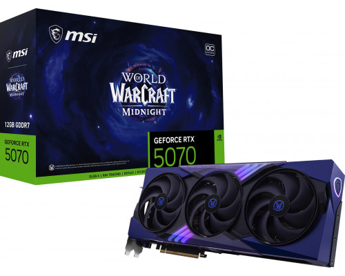 MSI GeForce RTX 5070 World of Warcraft Midnight Void Edition OC 12GB GDDR7 DLSS4 (G507012WMVEC)