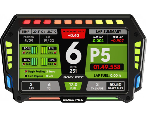 Soelpec SOELPEC XR-7 Display Simracing-Touchscreen RGB-Telemetrie - cwith arny