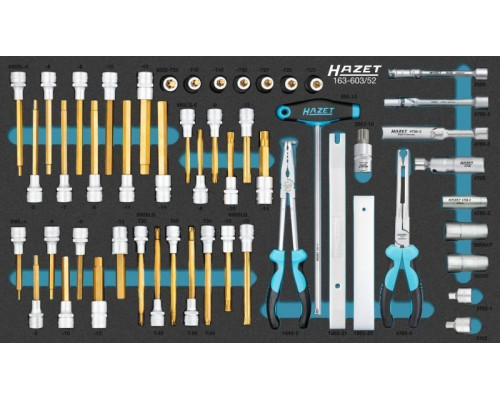 Hazet Hazet screwdriver socket set 163-603/52, size 4/3+, 52-piece tool set, metric and imperial dimensions