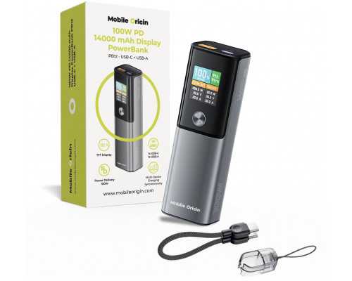 Mobile Origin Mobile Origin 100W PD 14000mAh Display PowerBank PB12 - USB-C + USB-A