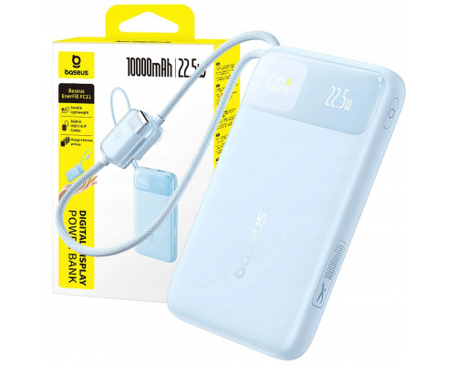 Baseus Baseus EnerFill FC11 10000mAh 22.5W  wyświetlaczem cyfrowym i dwoma wbudowanymi kablami - Blue