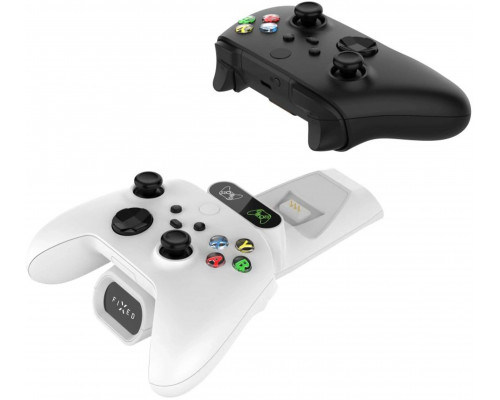 Forbíjecí stanice FIXED dla dwóch bewith prwith ewoforwych controller|ów Xbox Series S, X a One white