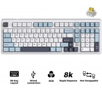 Ajazz magnetyczna bezprzewodowy Ajazz AK980 Magnetic Switch White USB-C