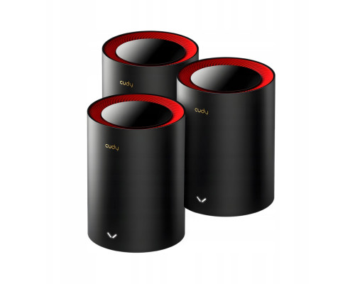 Cudy DOMOWY SYSTEM WI-FI MESH M3000(3-PACK)-BLACK Wi-Fi 6 2.4&nbsp;GHz, 5&nbsp;GHz, 574&nbsp;Mb/s + 2402&nbsp;Mb/s CUDY