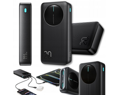 Joyroom Joyroom JR-PBF14 Pro 22,5W 20000mAh  wyświetlaczem cyfrowym 2x USB-A 1x USB-C - Black