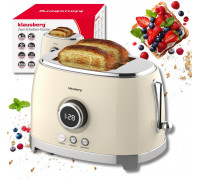 Klausberg TOSTER OPIEKACZ NA 2 KROMKI WYŚWIETLACZ LED KLAUSBERG KB-9026 RETRO