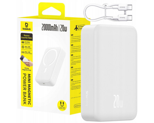 Baseus Magnetic Baseus EnerFill FM41 20000mAh 20W  kablem USB-C do USB-C 30cm - White