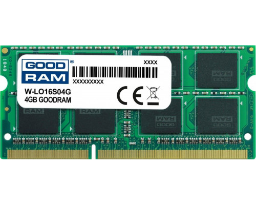 GoodRam SODIMM, DDR3, 4 GB, 1600 MHz, CL11 (W-HPL1333R16G)