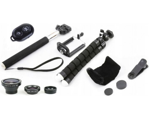Selfie nūjiņa Xrec Pašportretu komplekts 5w1 - Statīvs / 3x Objektīvs / Pults / Monopods / Turētājs
