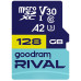 SD  GoodRam Rival MicroSDXC 128 GB Class 10 UHS-II/U3 A2 V30 (GGSM2AA-1280R12)