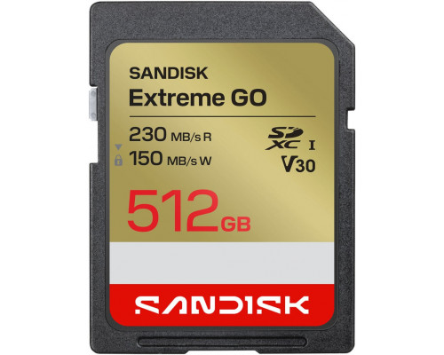 SD  SanDisk Extreme GO SDXC 512 GB UHS-I/U3 V30 (SDSDXGN-512G-GNCIN)