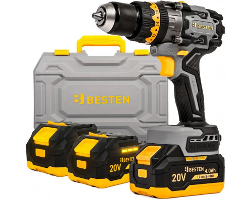 BESTEN Wkrętarka bezszczotkowa 20V, udar, 150 Nm, 2x4.0Ah, ładowarka 60 min, LED, walizka, system B-PRO BESTEN BE-2917