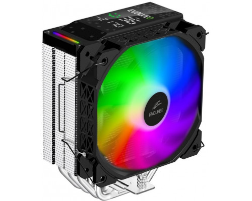 Evolveo Chłodnica CPU QuietCool7 z cyfrowym wyświetlaczem, 6x heatpipe, czarny (QUIETCOOL7-BK)