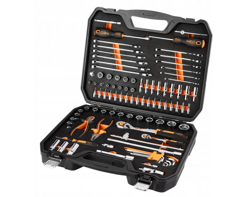 Neo Tools Kluczy nasadowych 1/2", 1/4", 95 szt., CrV, pianka EVA (10-065)
