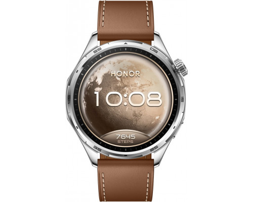 Smartwatch Honor Watch 6 3,71 cm (1.46") AMOLED 46.5 mm Cyfrowy 464 x 464 px Ekran dotykowy Stal nierdzewna GPS (5502ACGL)