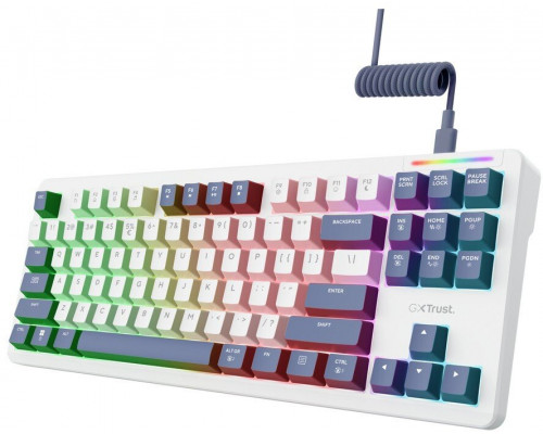 Trust GXT 872 Xyra klawiatura Gaming USB QWERTY Angielski Biały (25729)