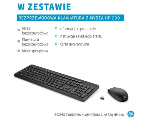 HP 230 Wireless Mouse and Keyboard Combo 18H24AA (195122117887)