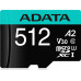 SD  ADATA Premier Pro MicroSDXC 512 GB Class 10 UHS-I/U3 A2 V30 (AUSDX512GUI3V30SA2-RA1)