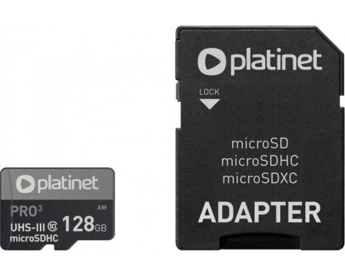 SD  Platinet Pro MicroSDXC 128 GB Class 10 UHS-I/U3 A1  (PMMSDX128UIII)