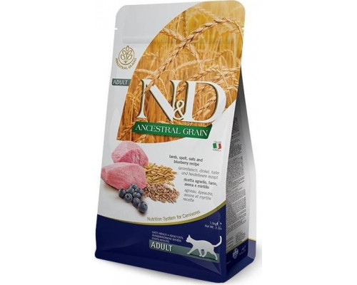 Farmina N&D ANCESTRAL GRAIN CAT LAMB, SPELT, OATS AND BLUEBERRY ADULT 1,5kg