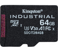 SD  Kingston Industrial MicroSDXC 64 GB Class 10 UHS-I/U3 A1 V30 (SDCIT2/64GB)
