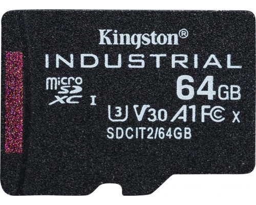 SD  Kingston Industrial MicroSDXC 64 GB Class 10 UHS-I/U3 A1 V30 (SDCIT2/64GB)