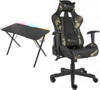 Gaming galds Genesis Holm 200 RGB Black 113 cmx60 cm + Nitro 560 Camo (NFG-1532)