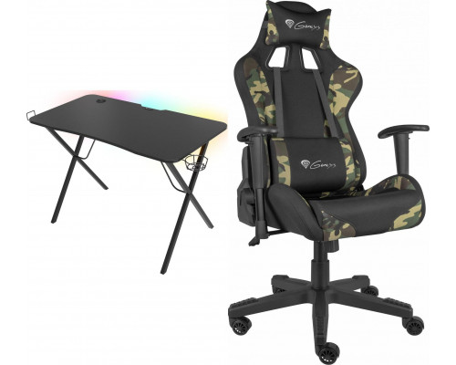 Gaming galds Genesis Holm 200 RGB Black 113 cmx60 cm + Nitro 560 Camo (NFG-1532)