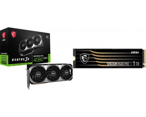 *RTX4080Super MSI GeForce RTX 4080 SUPER 16G VENTUS 3X OC + Spatium M480 Pro 1TB M.2 2280 PCI-E x4 Gen4 NVMe