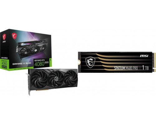 *RTX4080Super MSI GeForce RTX 4080 SUPER 16G GAMING X SLIM + Spatium M480 Pro 1TB M.2 2280 PCI-E x4 Gen4 NVMe